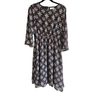 Hayden Los Angeles Floral Dress Medium Women's Long Sleeve Boho